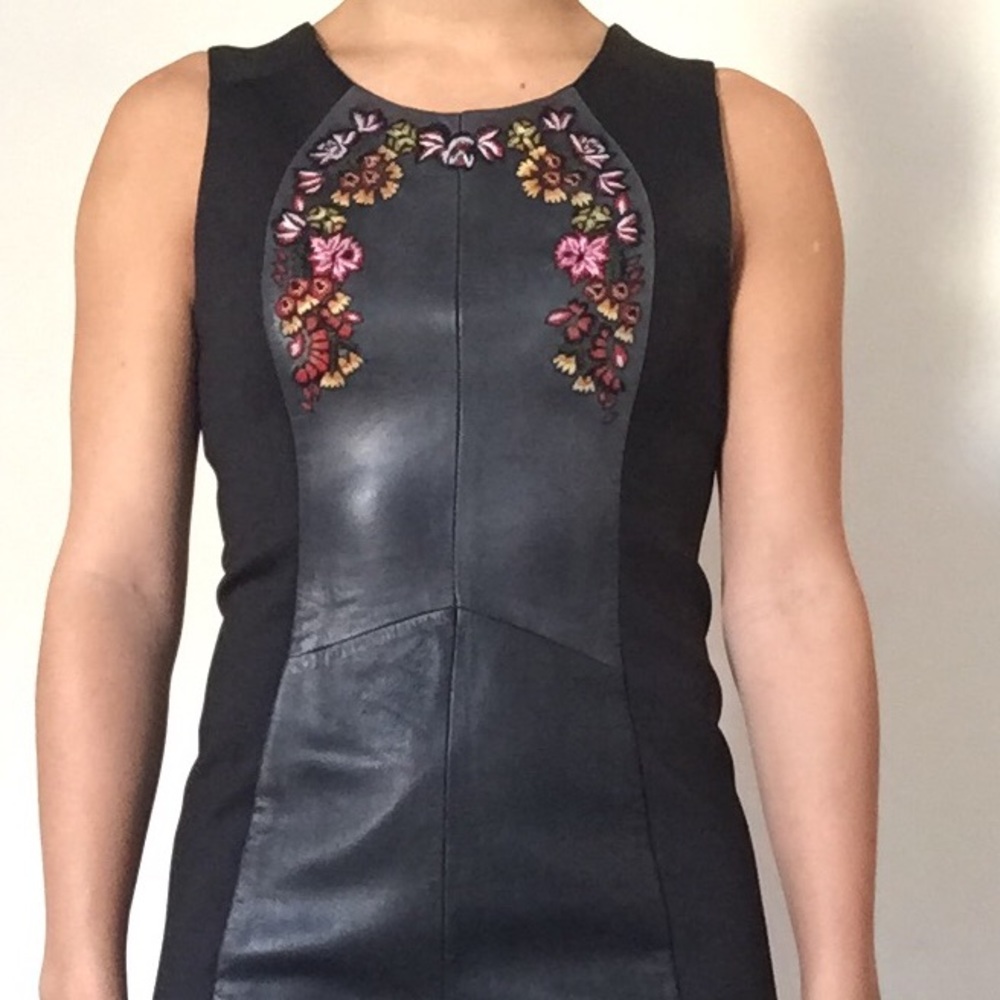 REBECCA MINKOFF black leather dress